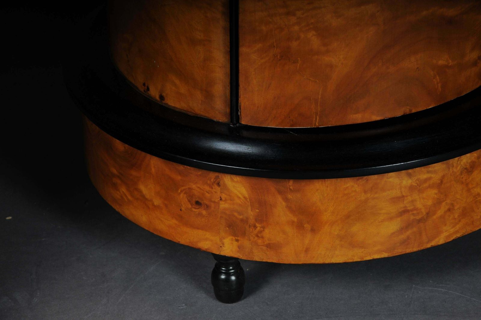 Tonneau, Bar Cabinet, Side Table In Biedermeier Maple Root photo vinterior
