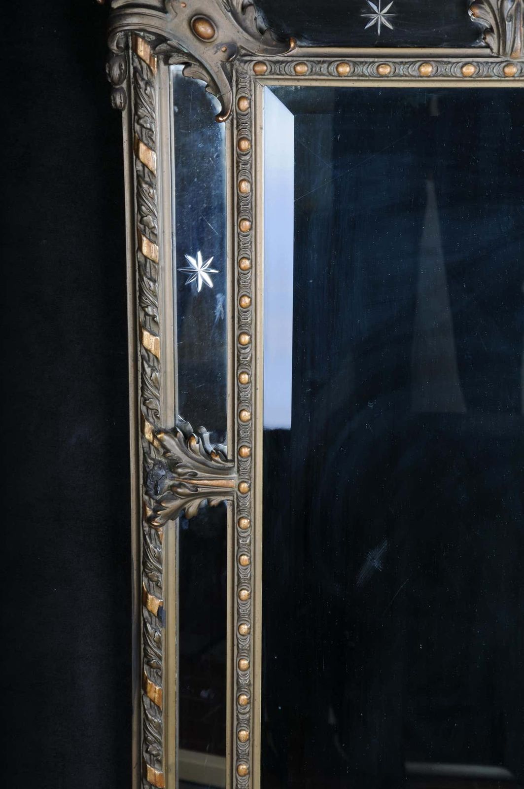 19th Century Antique Historicism Mirror, Around 1870, Gilded photo vintage