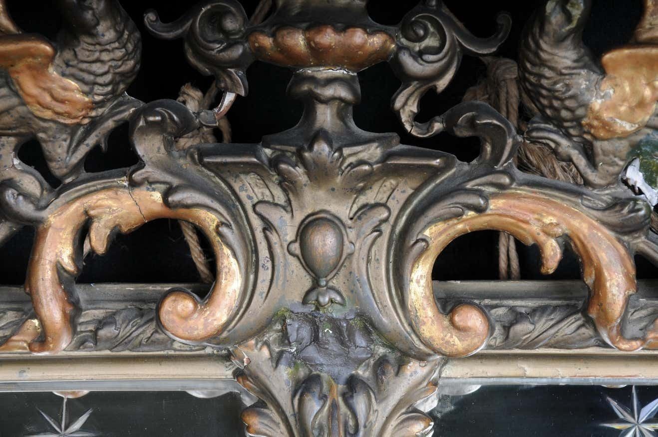photo vinterior 19th Century Antique Historicism Mirror, Around 1870, Gilded