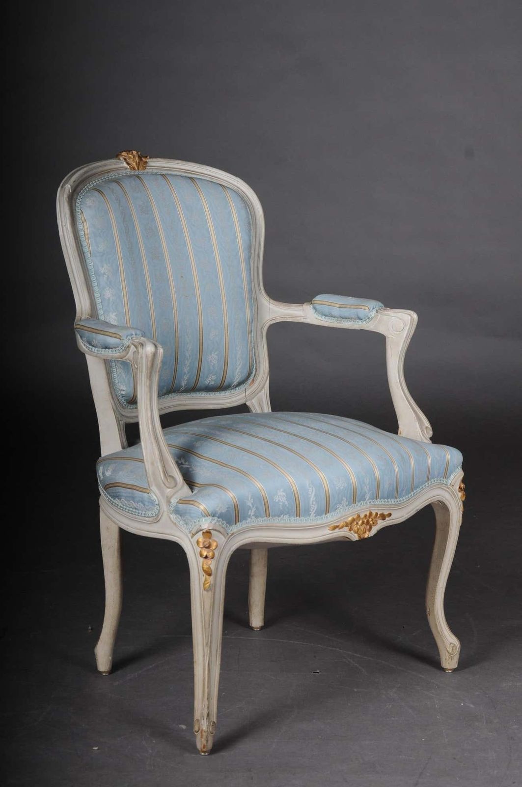 Pair Of French Armchairs Louis XV Chairs, 20th Century photo for sale