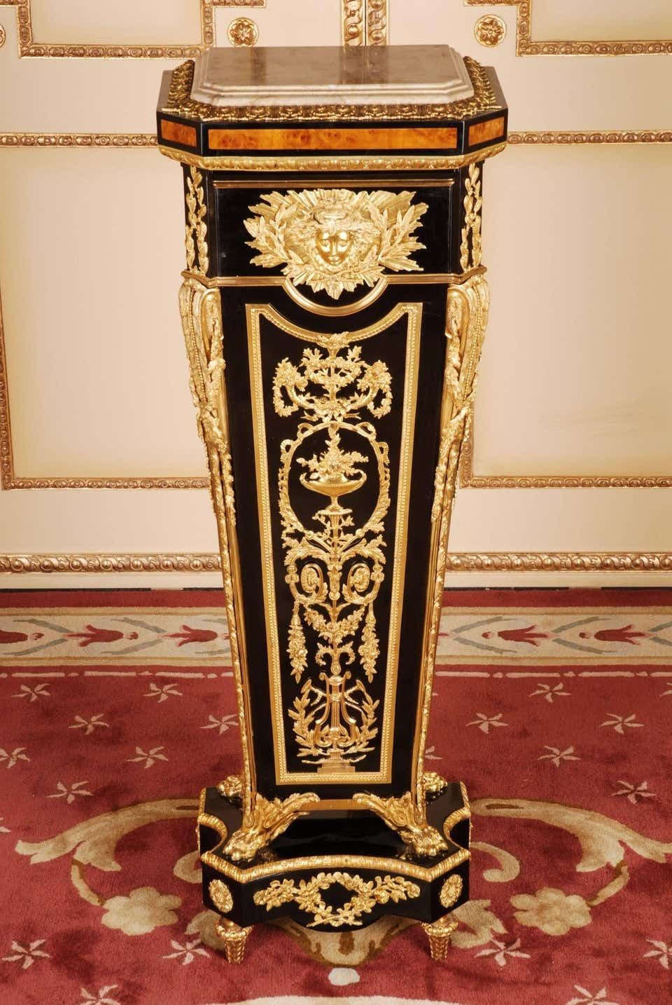 20th Century Louis XVI Style Pedestal After Jean Henri Riesener photo furniture
