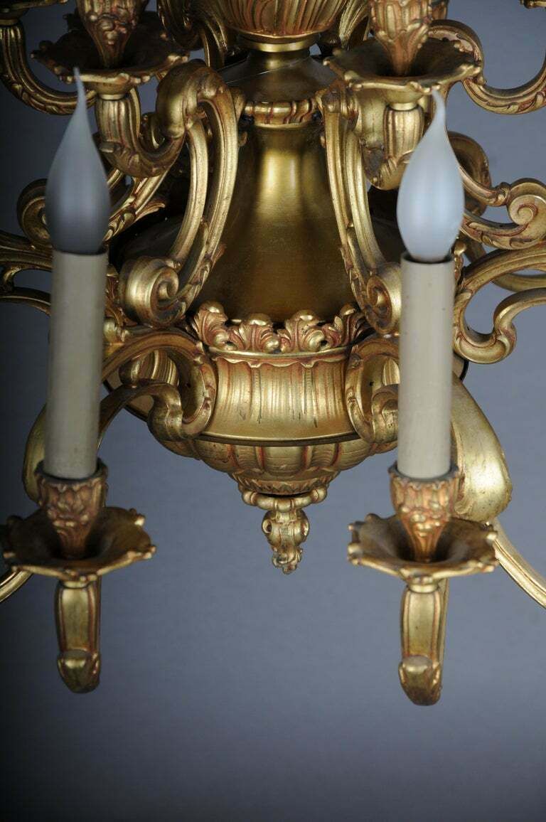 19th Century Ceiling Chandelier France Around 1890 Gold Bronze photo vinterior