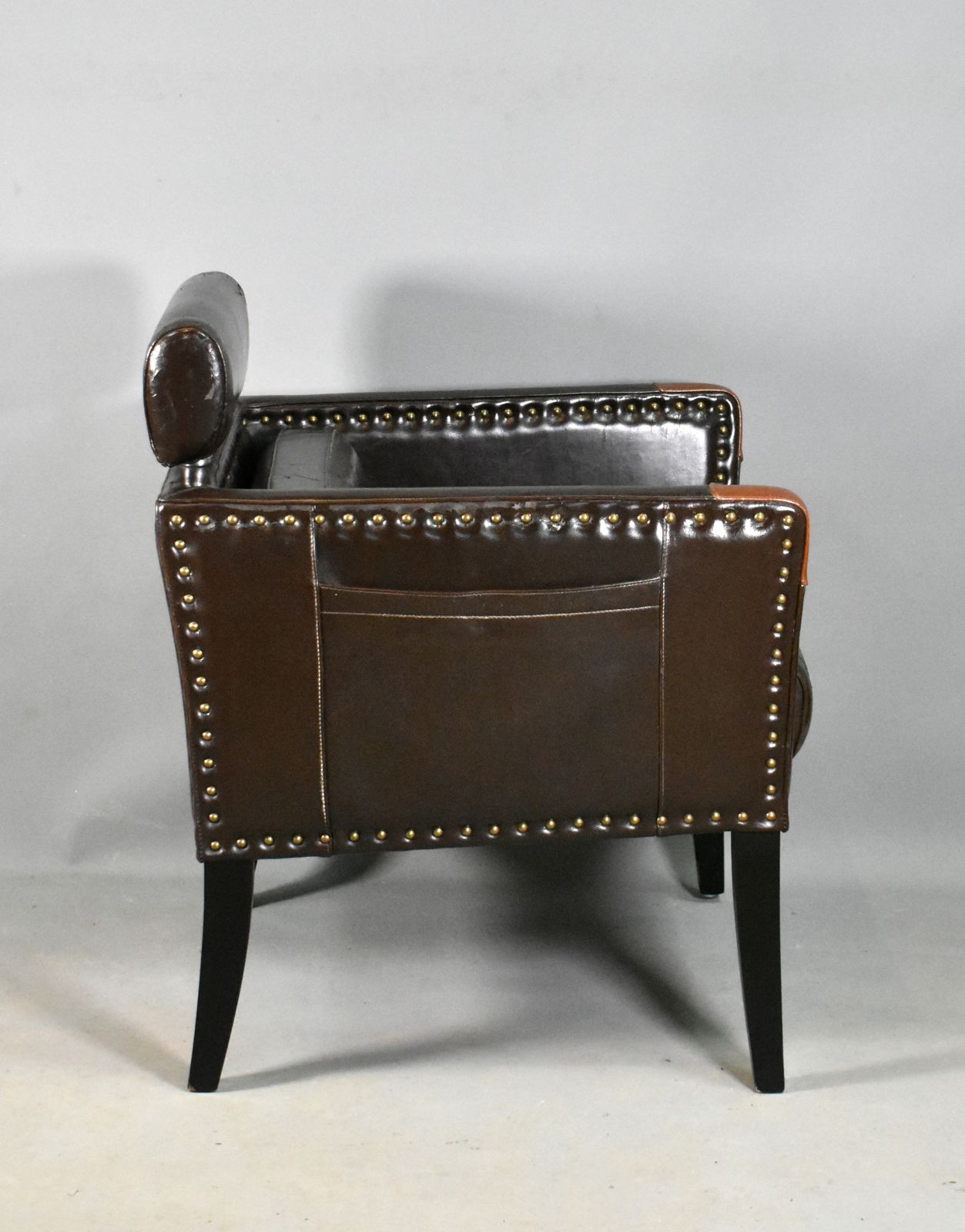 446.25 French Mid Century Lounge Chair In Leatherette photo