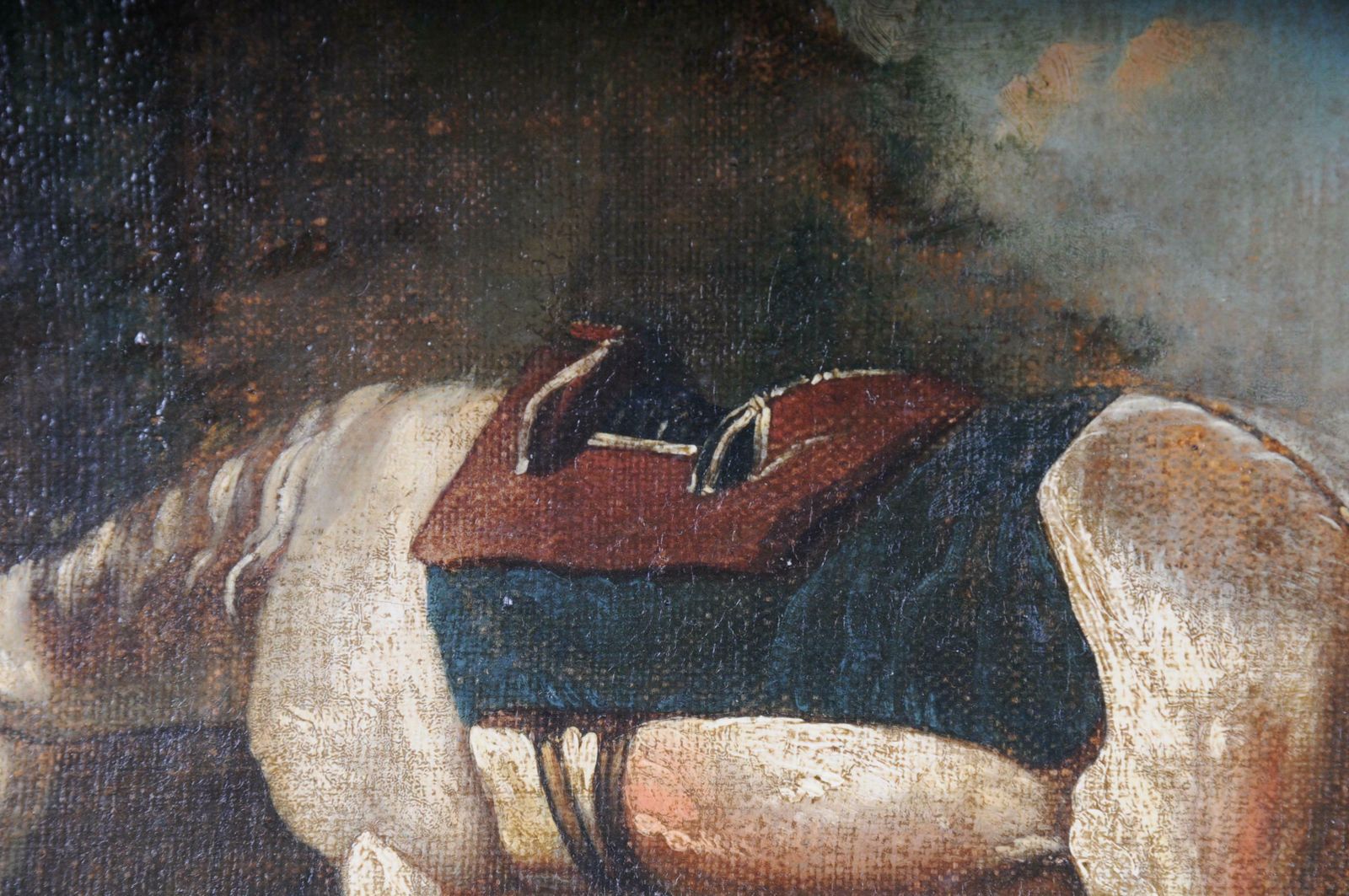 Old Oil Painting Illustration 2 Horses On The Landscape photo buy