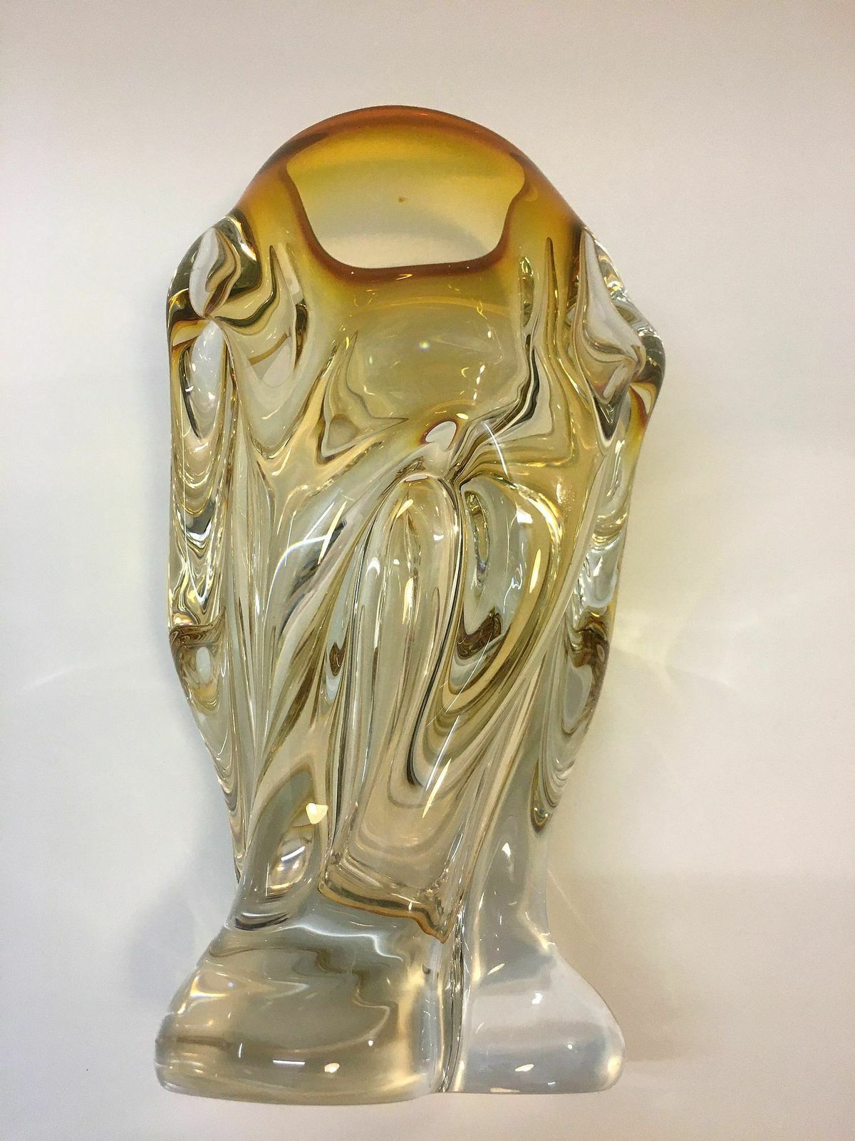 Beautiful Vase/ Free Hand Blown/ Bohuslav Beránek photo vintage