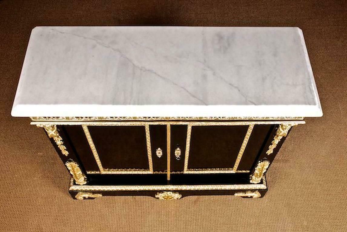 20th Century Louis XIV Black Piano Veneer Cabinet photo Furniture