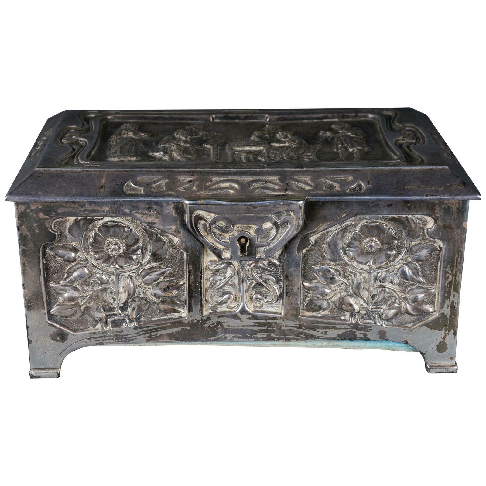 Wmf Box Jewellery Chest Antique Art Nouveau Silvered Germany photo furniture