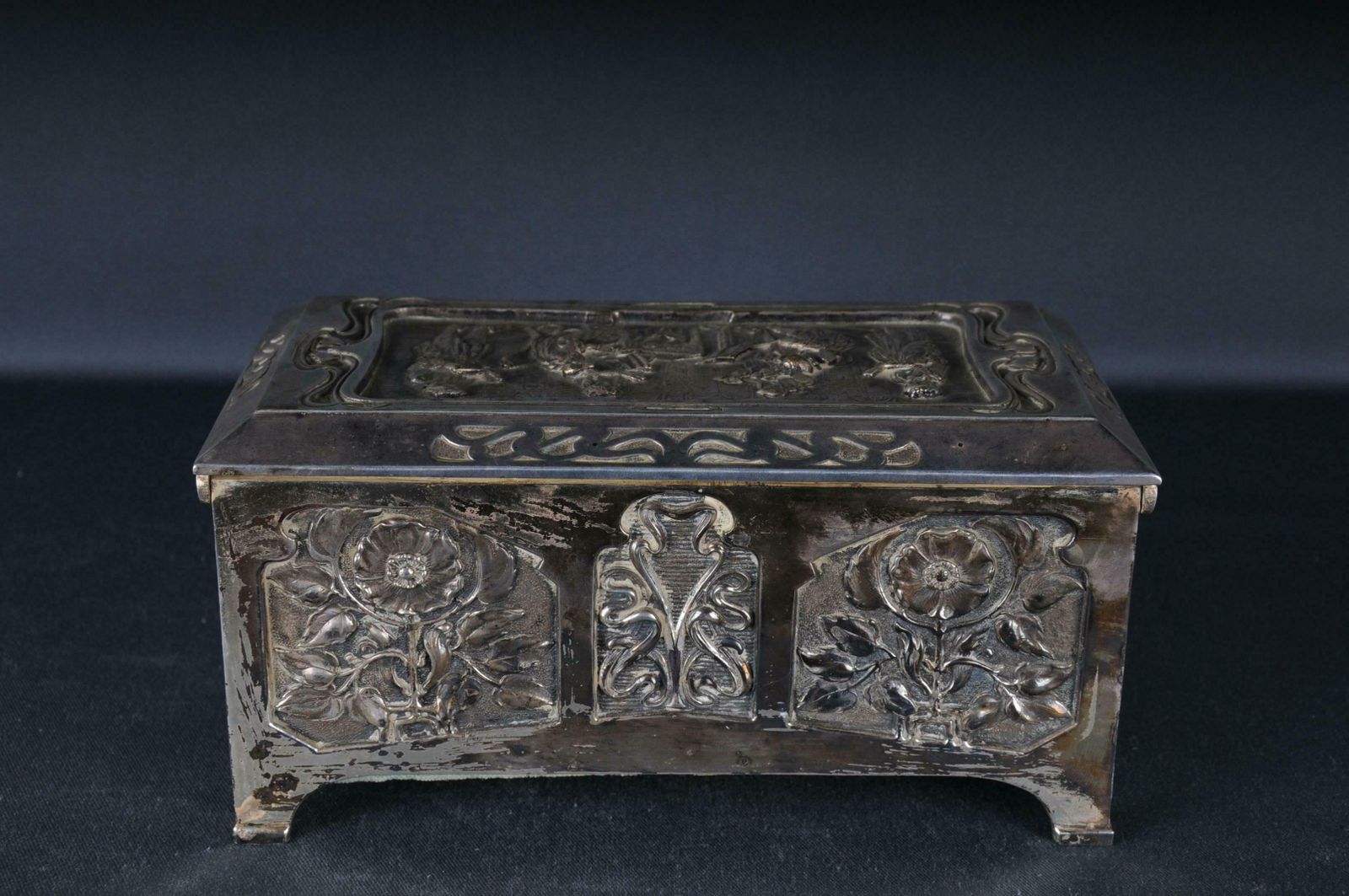 Wmf Box Jewellery Chest Antique Art Nouveau Silvered Germany photo vinterior