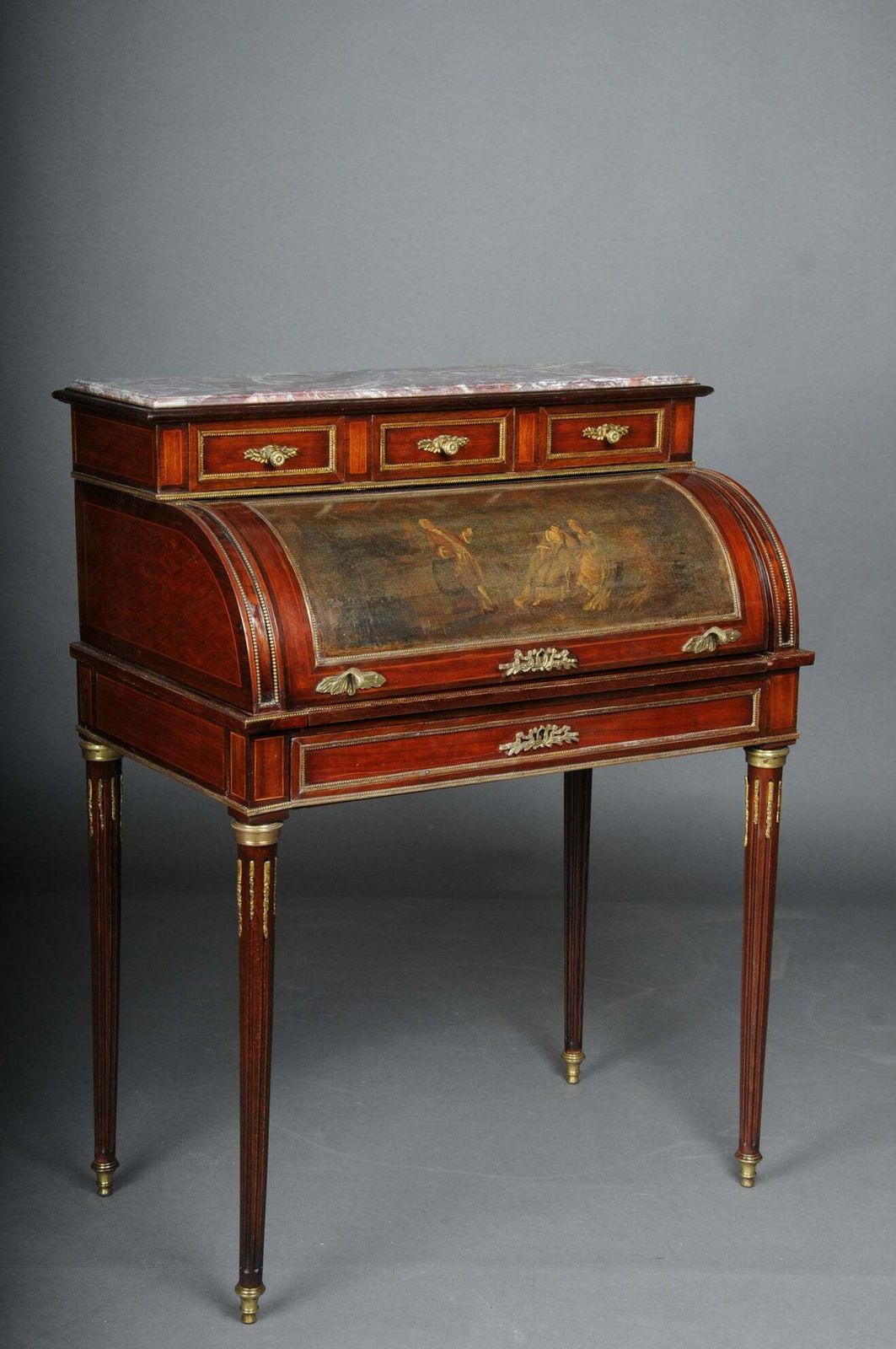 Impressive Rolling Secretary In Louis XVI 20th Century  Mahogany photo Furniture