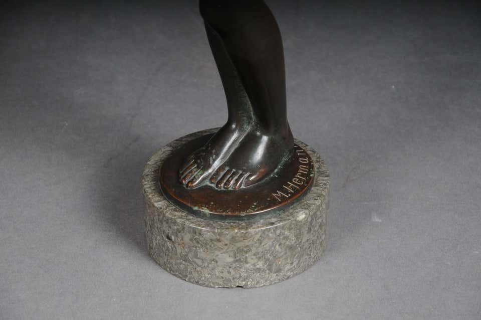 photo buy Bronze Artist Figure "Naked Woman" By Max D. Hermann Fritz