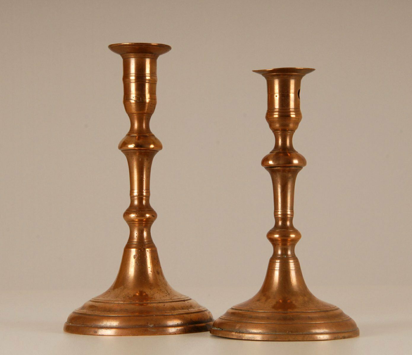 18th Century Candlestick Vases With Bell Nozzle And Stepped Base, Set Of 2