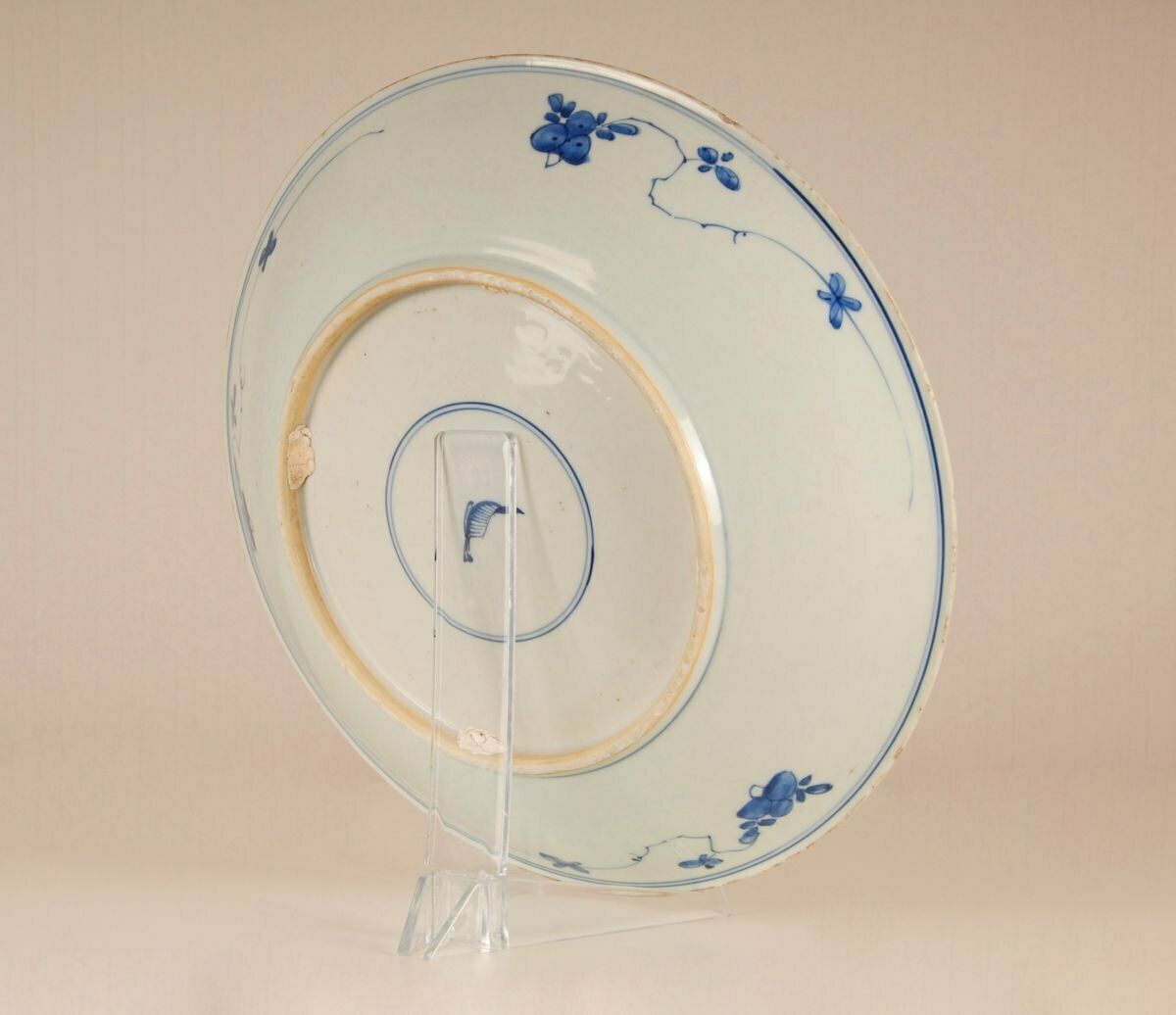 Antique Chinese Kangxi Period Blue & White Porcelain Charger Plate, 1600s photo for sale