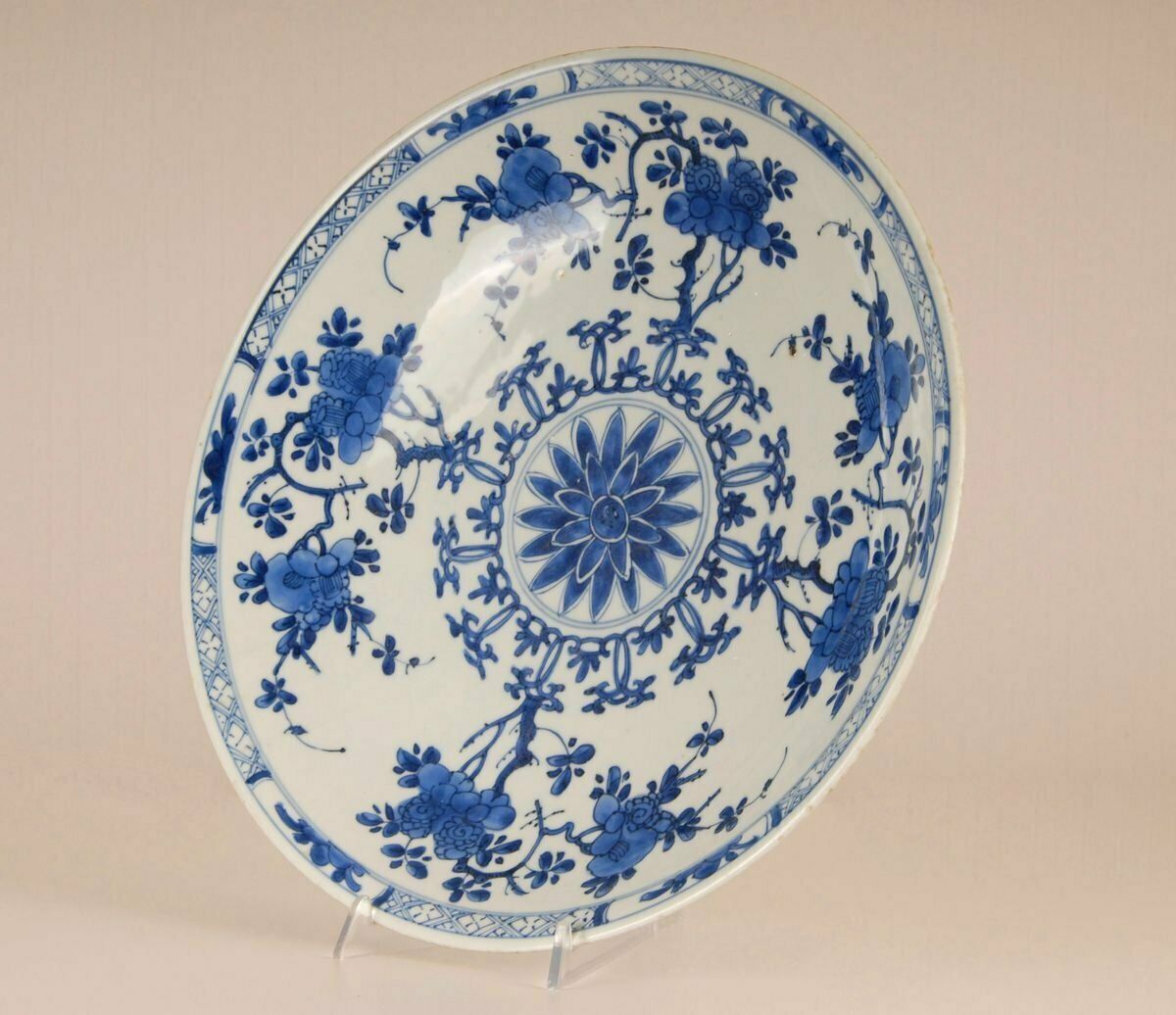 Antique Chinese Kangxi Period Blue & White Porcelain Charger Plate, 1600s photo Home Decor