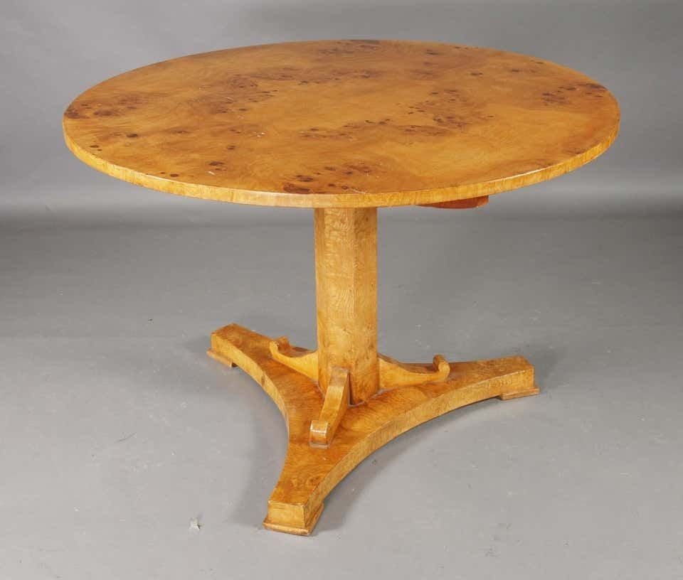 20th Century Round Folding Table In Biedermeier Style, Maple Root photo for sale
