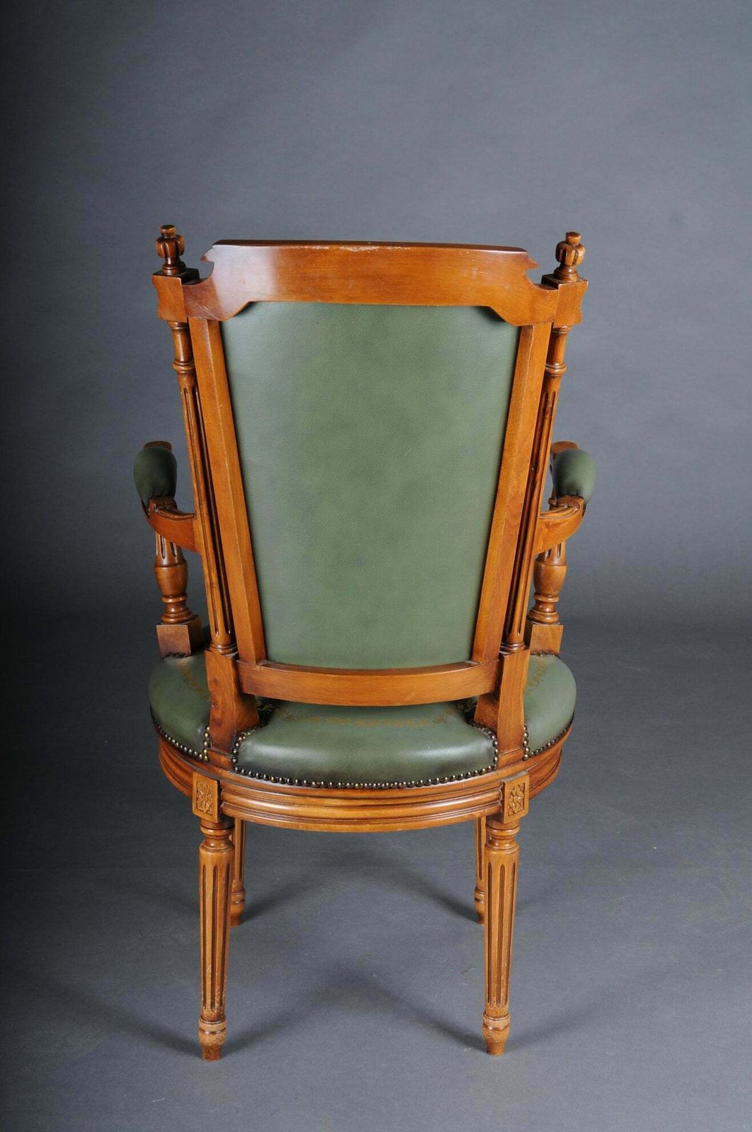 photo furniture 20th Century Chair English Armchair Leather Yew Wood