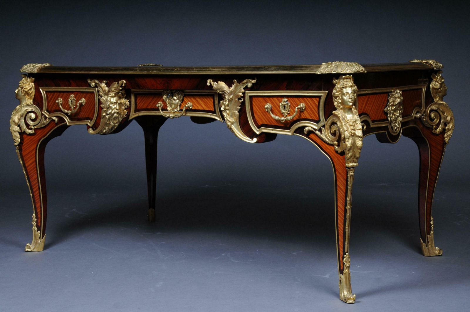 Furniture 20th Century Imperial French Bureau Plat Or Desk By Charles Boulle photo