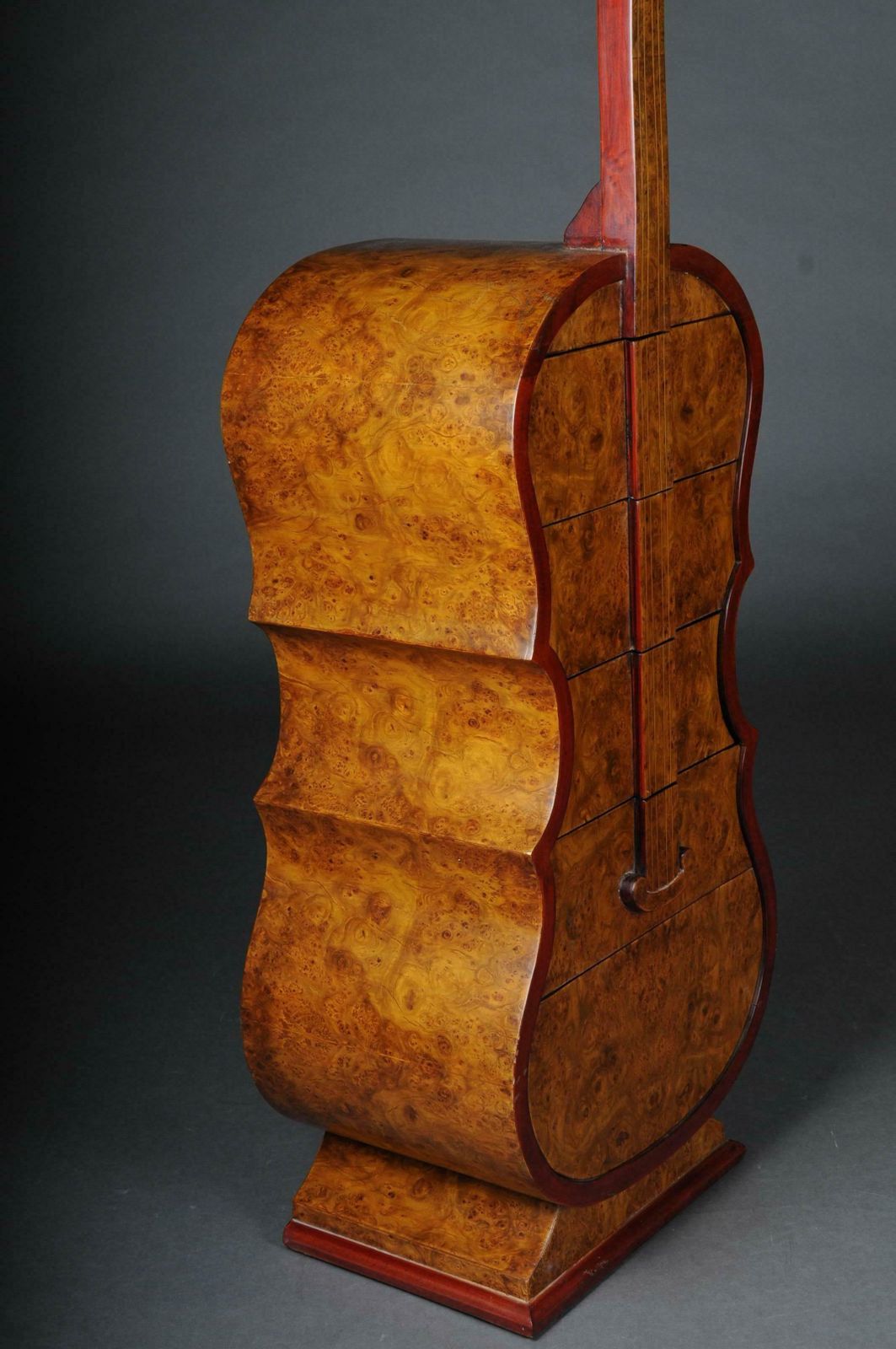 Curious Designer Chest Of Drawers As Double Bass In Maple Root Veneer photo buy