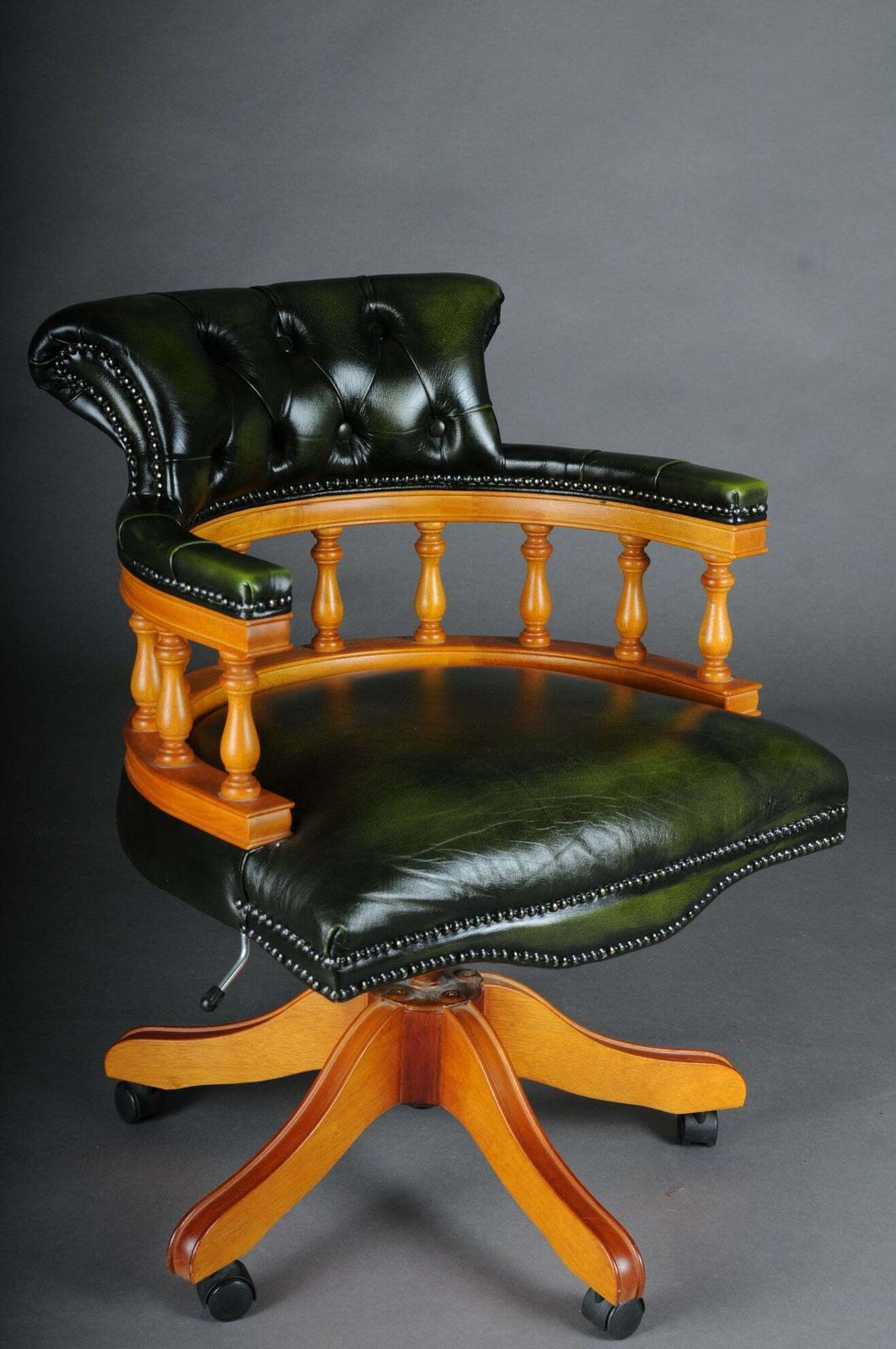 photo for sale 20th Century Captain Chair English Armchair Leather