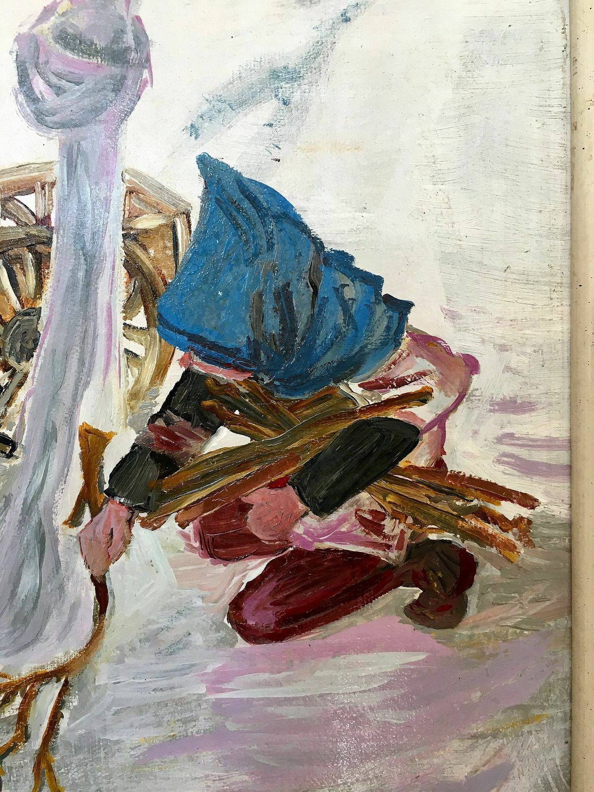 Retro Painting / Oil On Cardboard photo Art