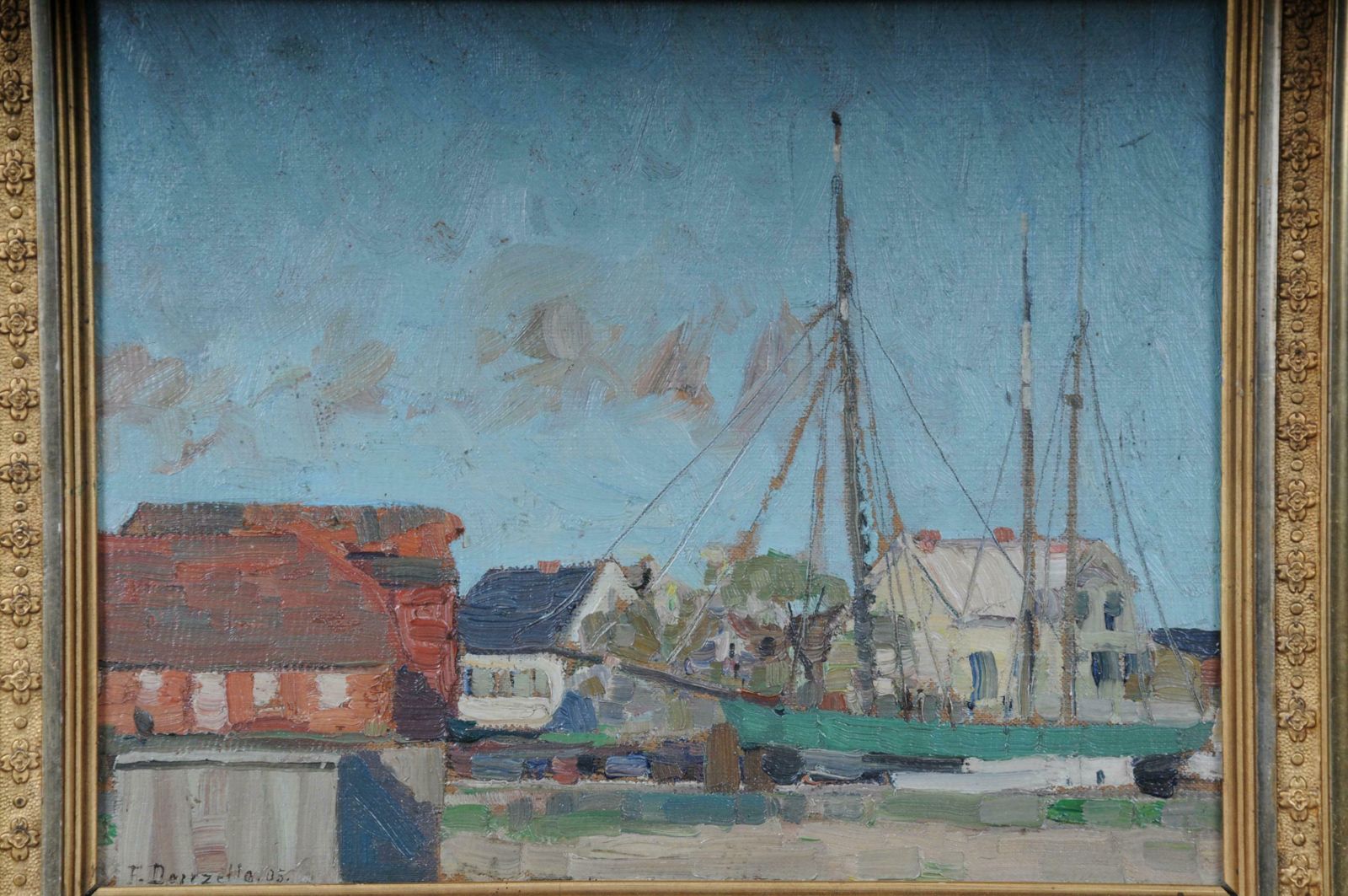 Beautiful Impressionist Oil Painting Signed Fritz Douzette ''1878 1955'' photo for sale