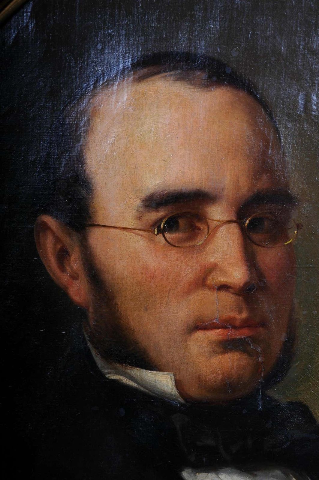 Antique Oval Biedermeier Gentlemen''S Portrait Painting, 19th Century photo furniture