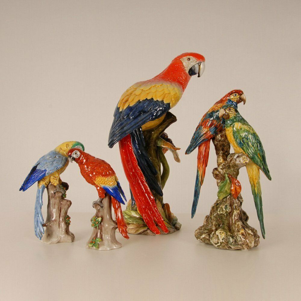 Italian Ceramic Parrots By Guido Cacciapuoti, Italy, 1930s photo for sale