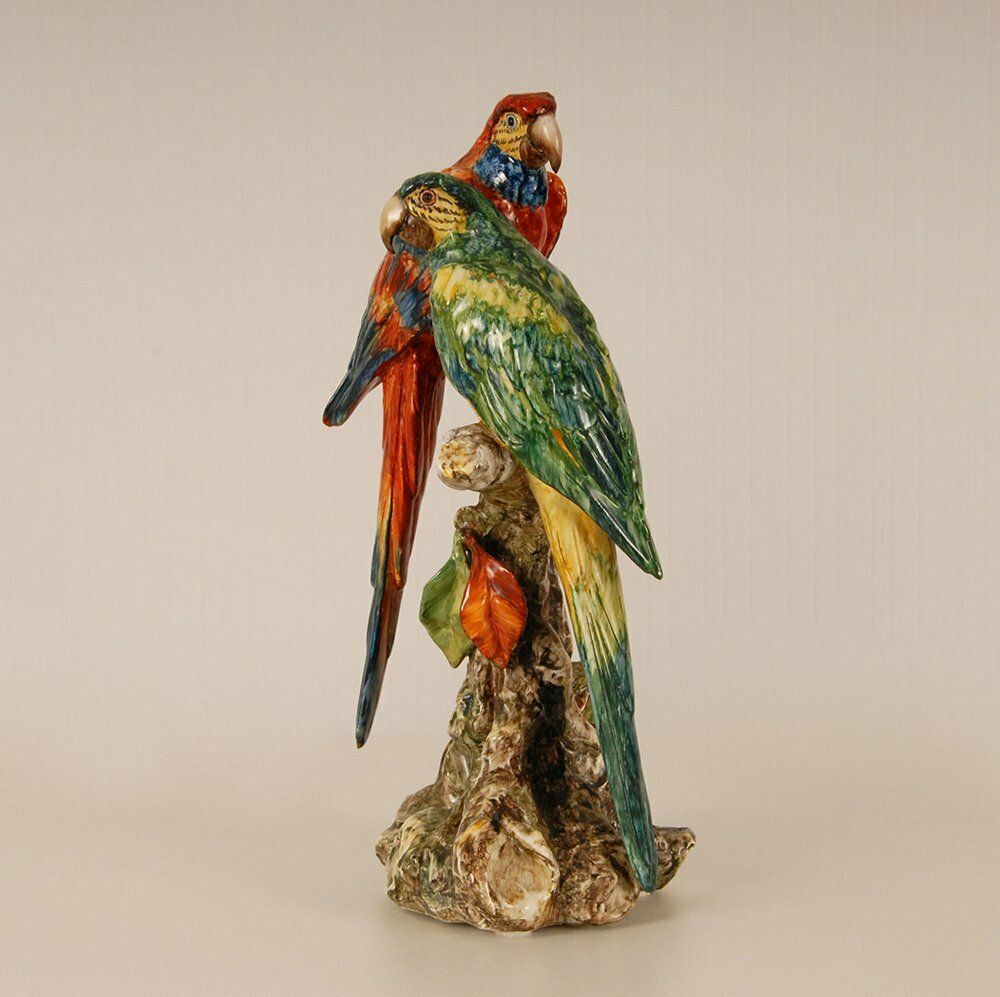 photo for sale Italian Ceramic Parrots By Guido Cacciapuoti, Italy, 1930s