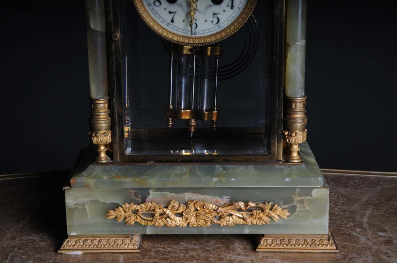 19th Century French Fireplace Clock Onyx 1889 L.Marti Et Cie Napoleon III photo 3423.0