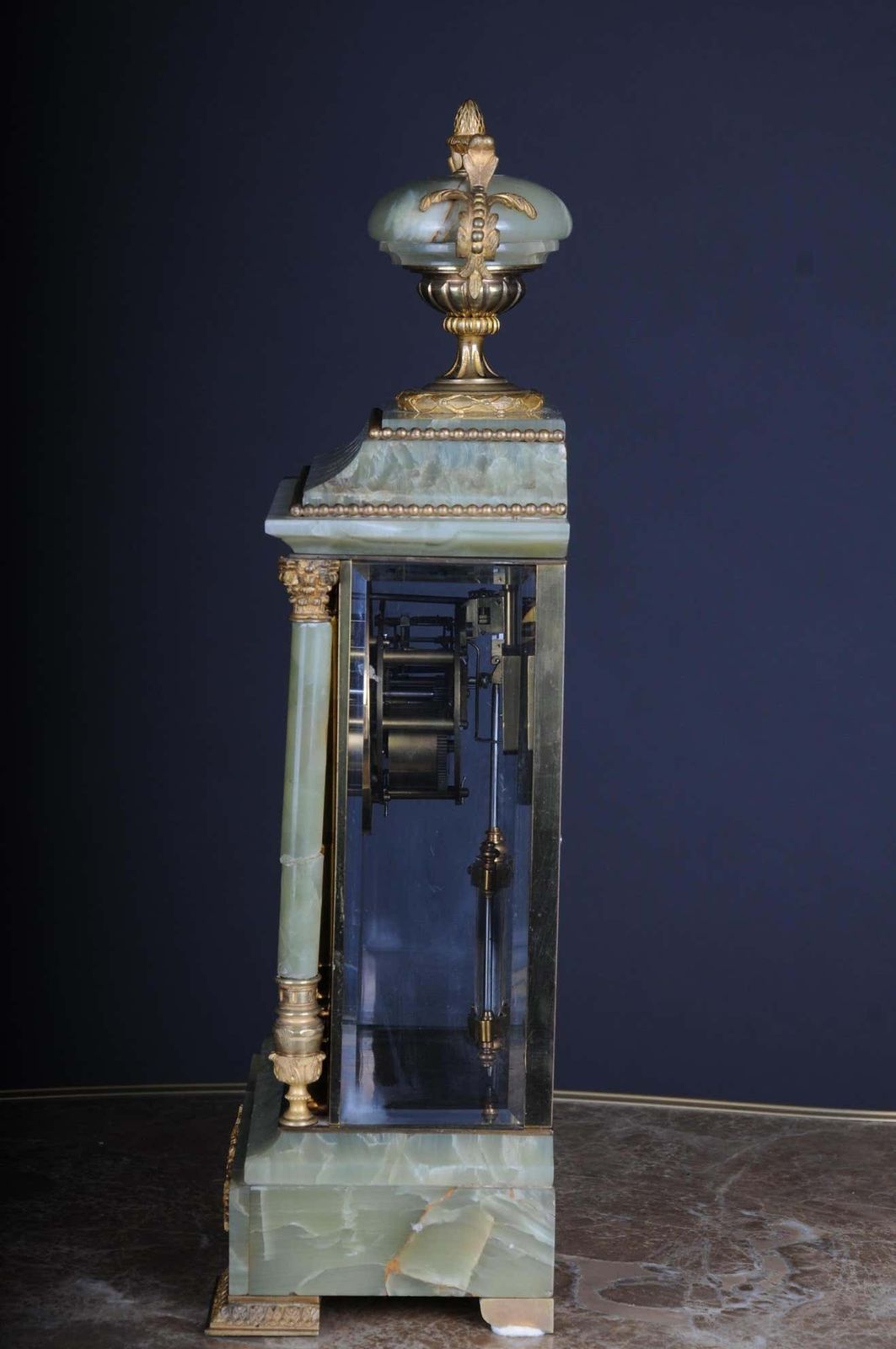 Home Decor 19th Century French Fireplace Clock Onyx 1889 L.Marti Et Cie Napoleon III photo