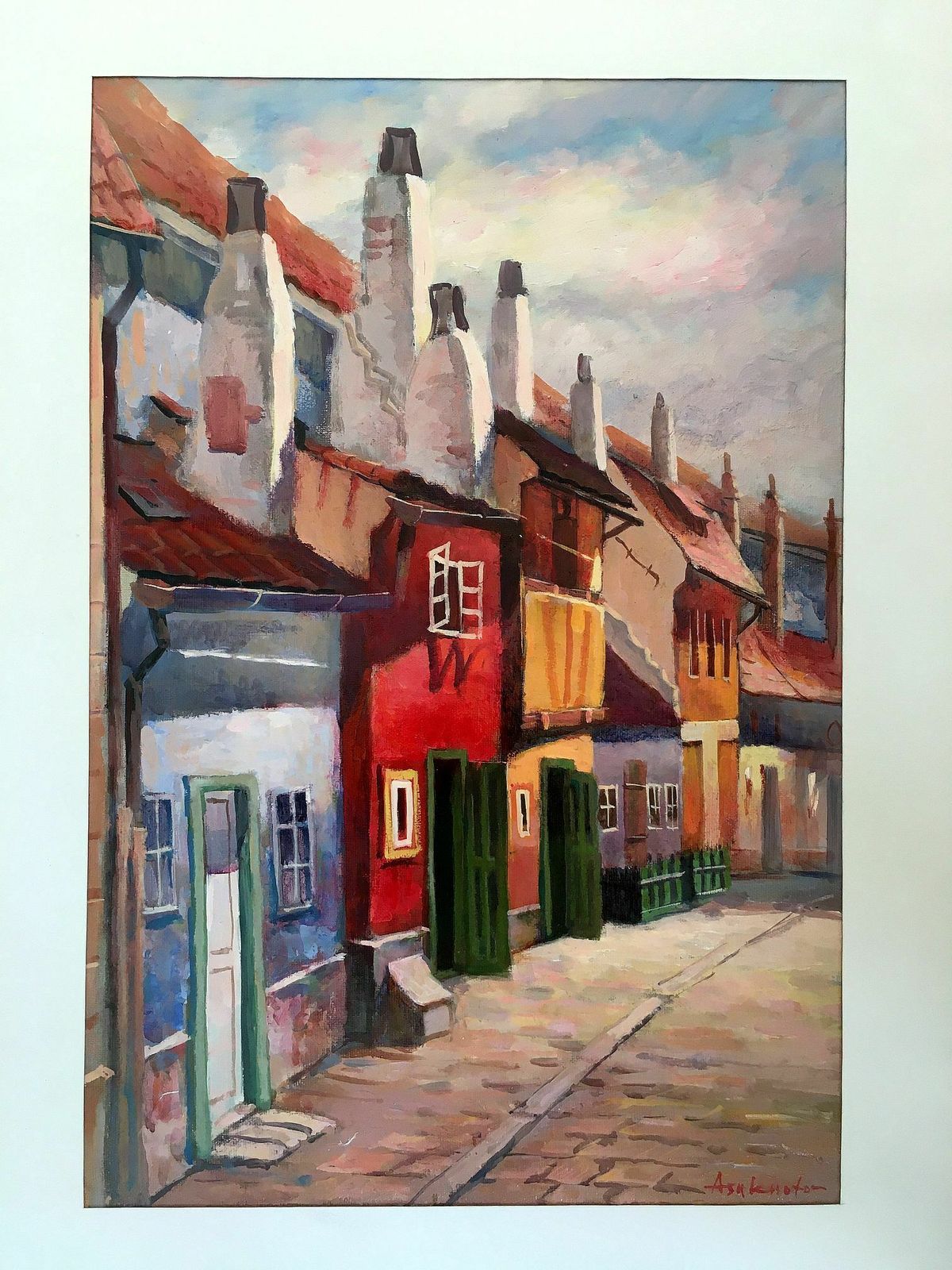 "Golden Street Prague" Acad. Painter Mikhail Ashkhotov photo for sale