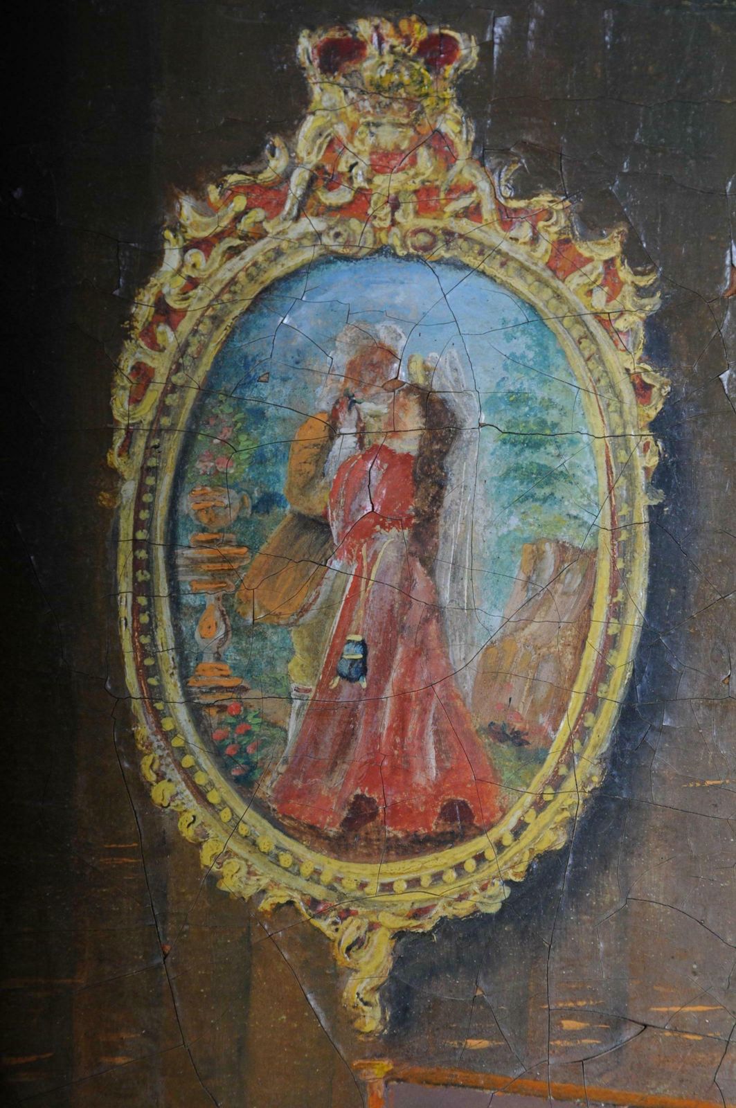 Art Large Oil On Canvas Rococo Painting, Circa 1900 photo