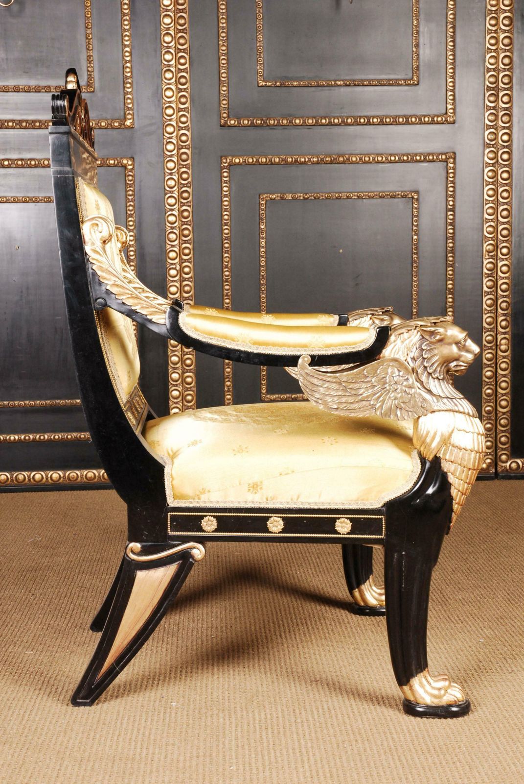 20th Century Empire Style Lion Armchair photo buy
