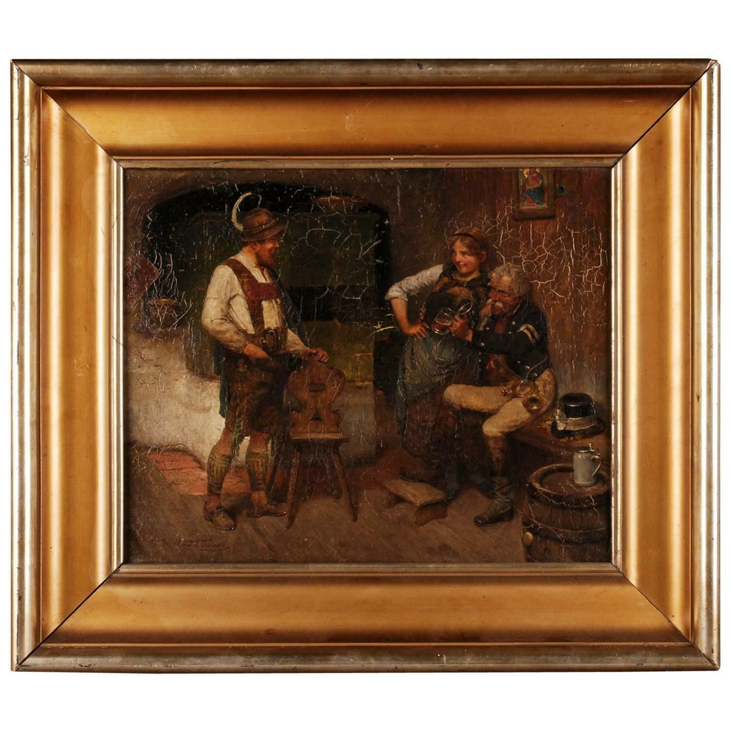19th Century Oil Painting By M. Wachsmuth 1859 1912