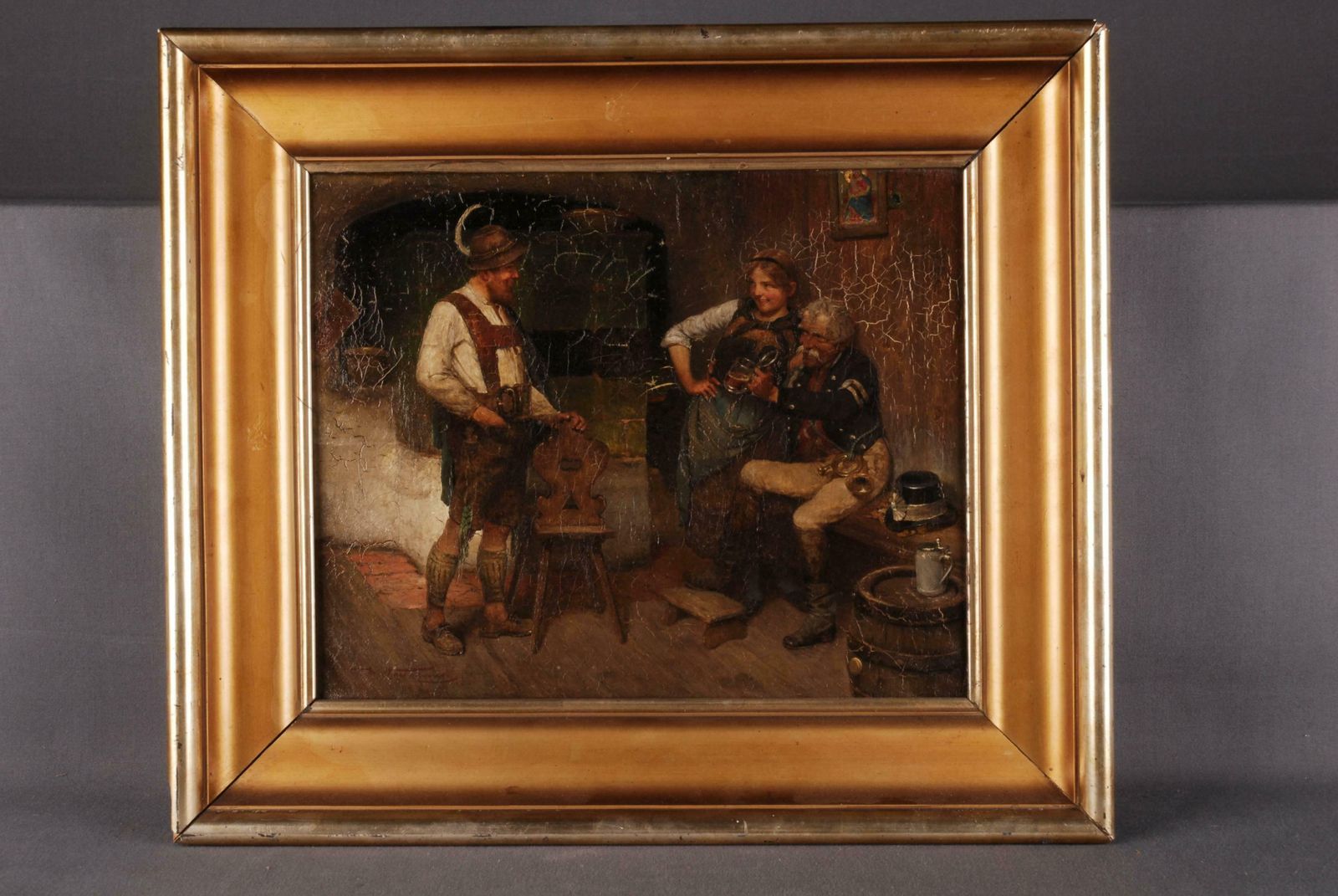 19th Century Oil Painting By M. Wachsmuth 1859 1912 photo furniture
