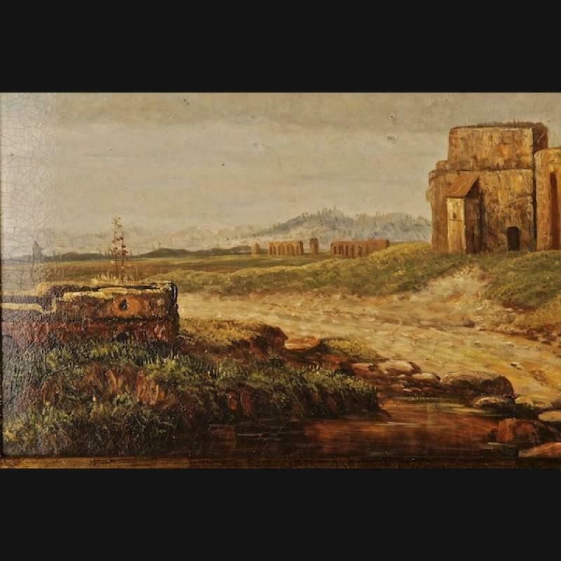 20th Century Oil Painting, Before The Fonatana The Porta Fulba photo furniture