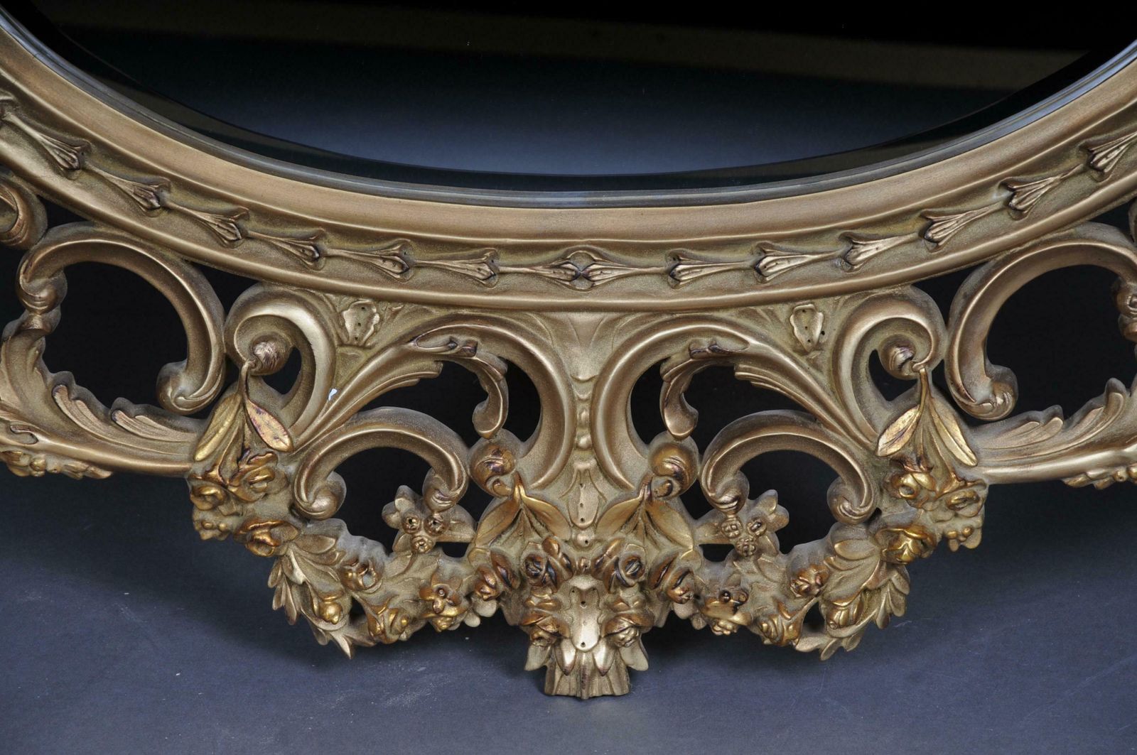 Richly Carved Royal Wall Mirror In Louis XV Beech Wood photo vintage