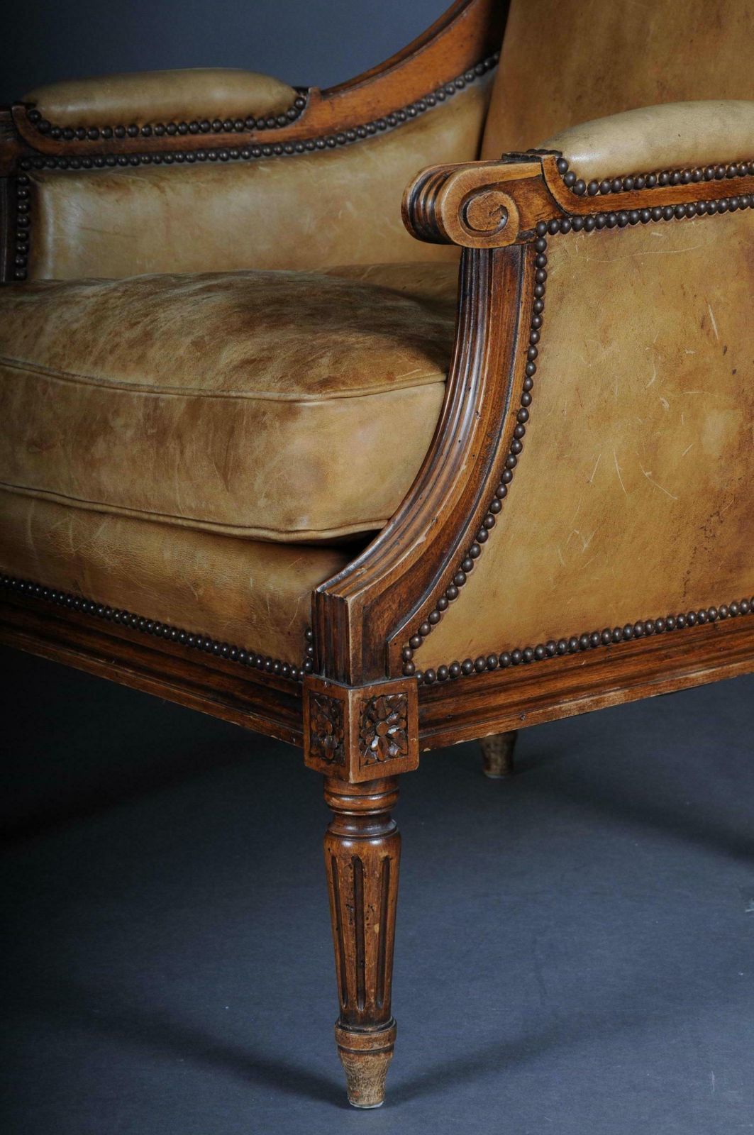 Armchair English Leather From, 19th Century Mahogany photo 2235.0