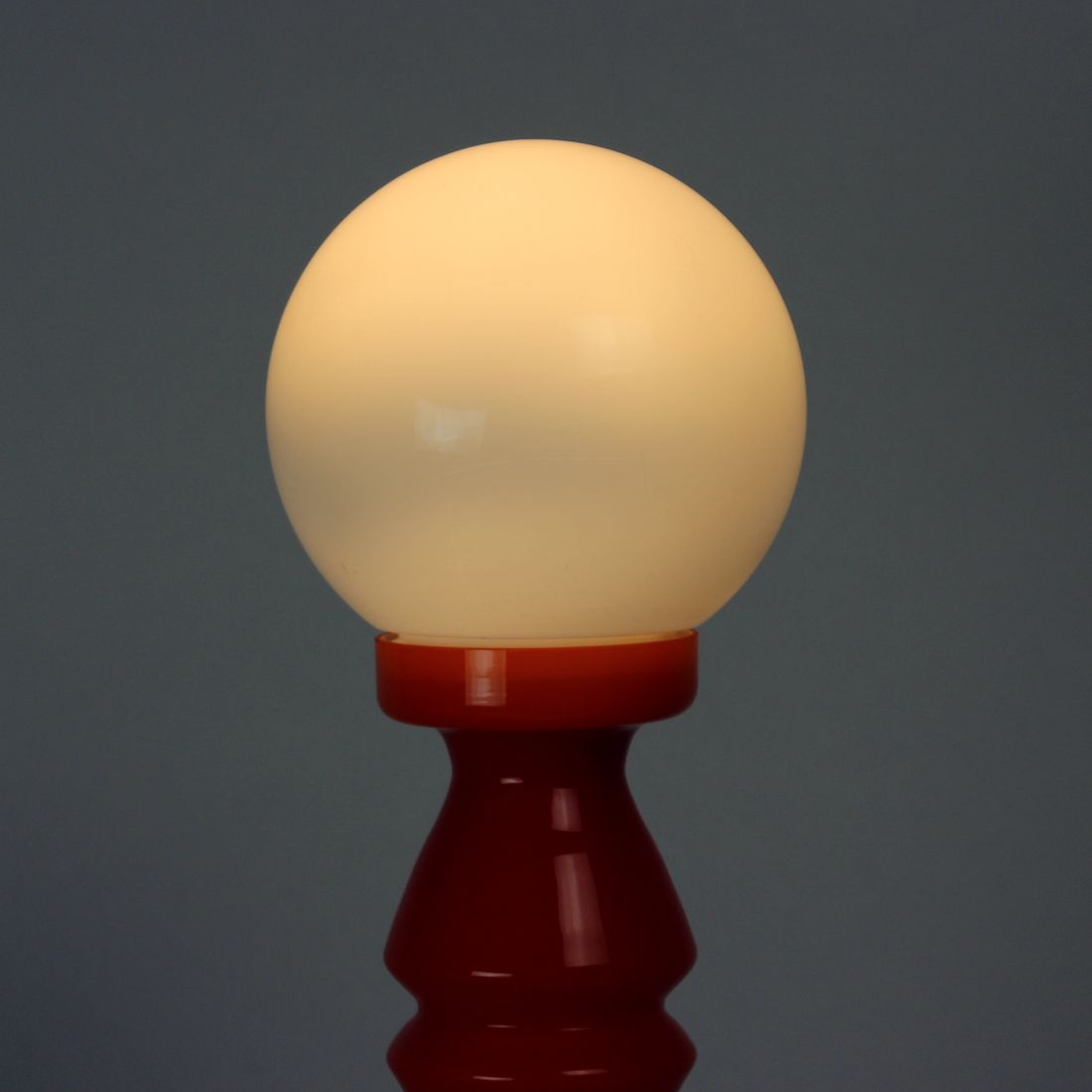 Unique Orange Glass Table Lamp By Vitropol, Poland 1960s photo 480.0