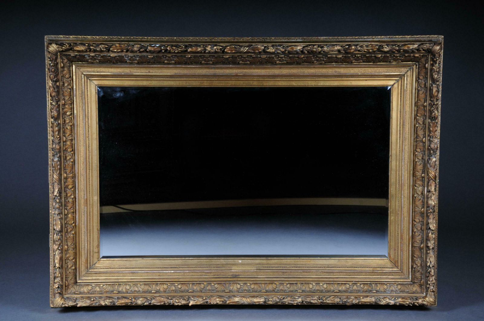19th Century Ornate Wall Mirror Gold Frame, Gilded, Circa 1870 photo furniture