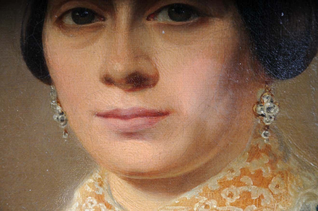 Antique Biedermeier Ladies Portrait / Painting, 19th Century photo 1631.0