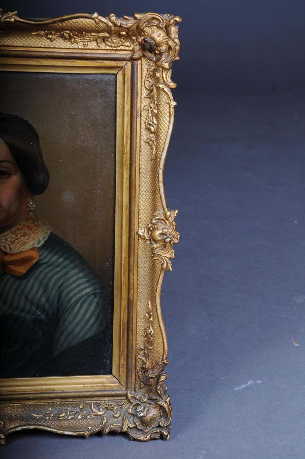photo vintage Antique Biedermeier Ladies Portrait / Painting, 19th Century