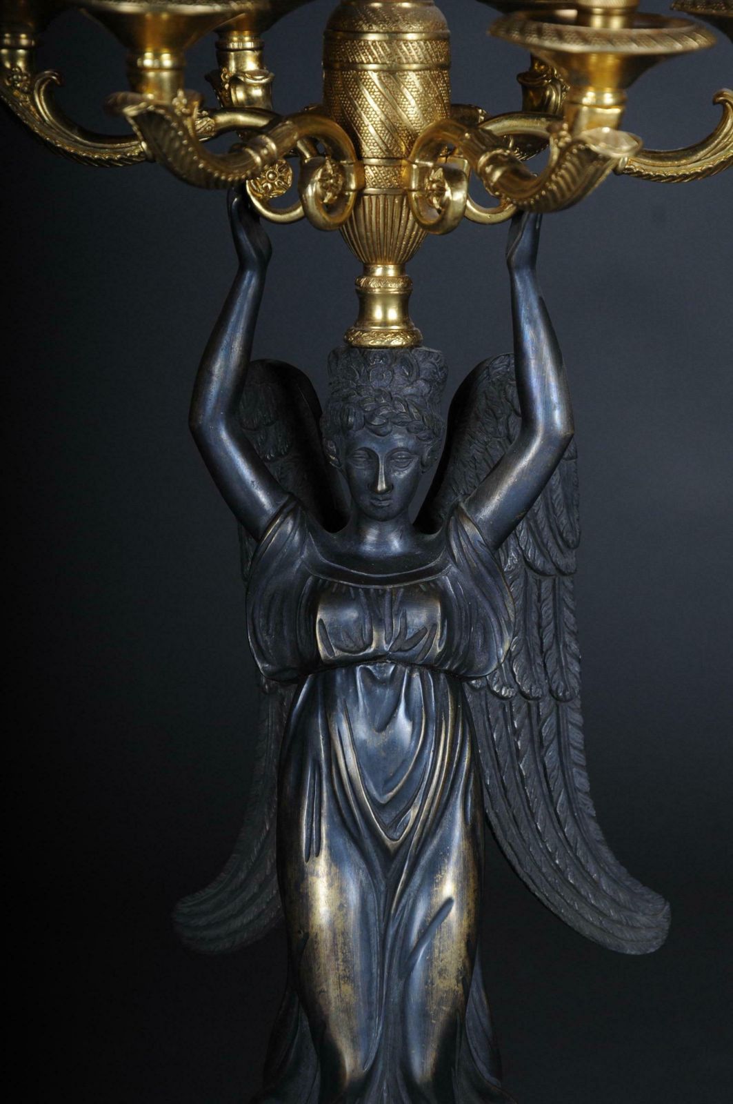 9499.0 Pair Of Empire Ceremonial Bronze Candelabras/Candlesticks After P. P. Thomire photo