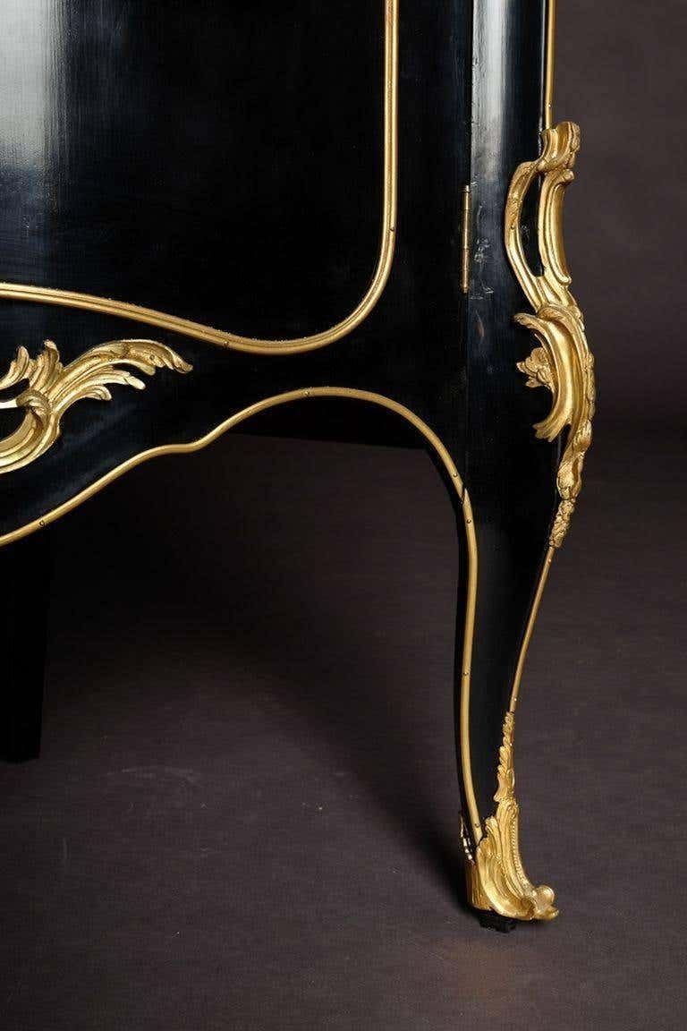 20th Century Louis XV Style Piano Black Corner Vitrine photo buy