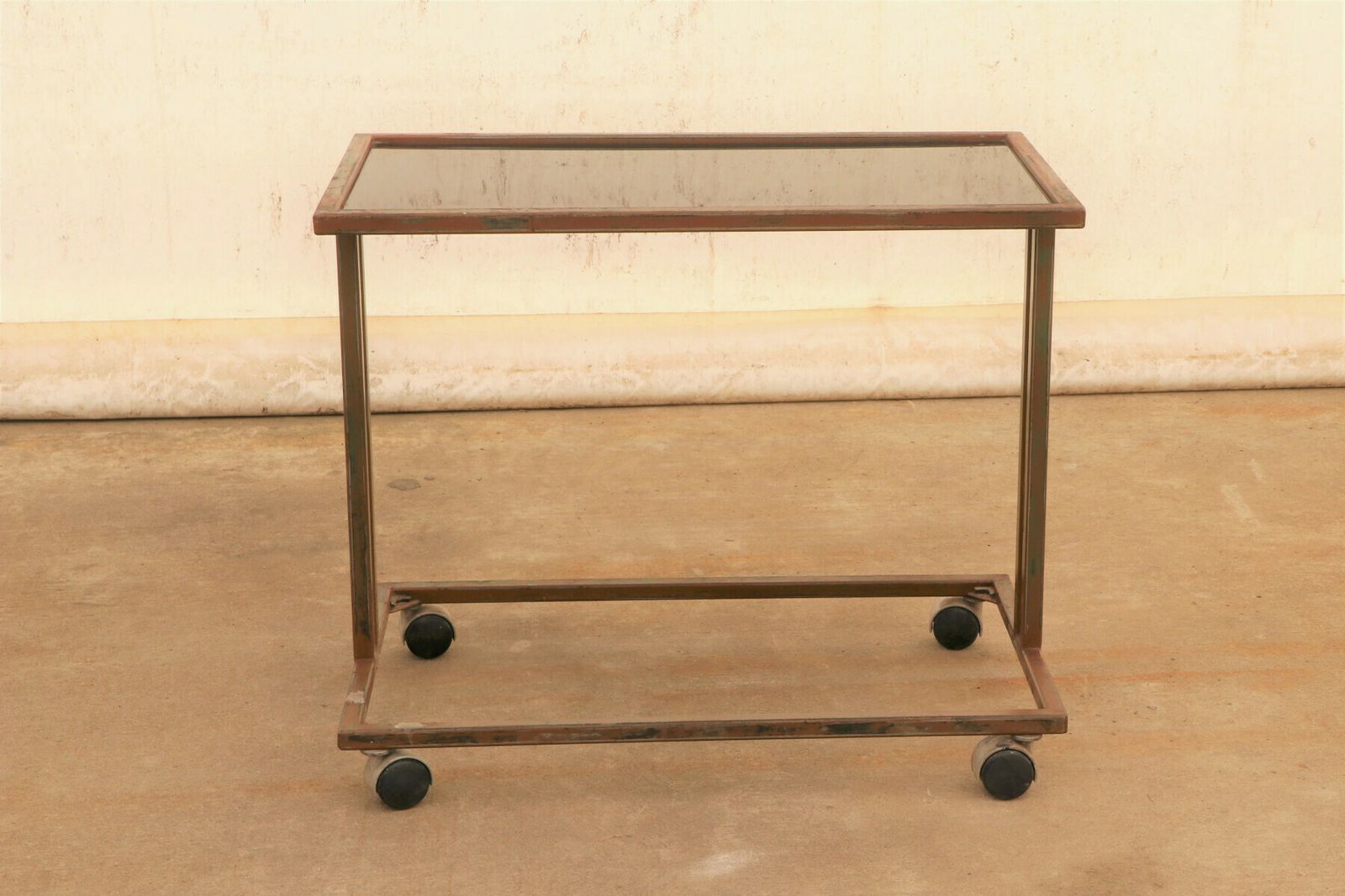 Czechoslovak Industrial Serving Trolley On Wheels From The 1970s photo furniture