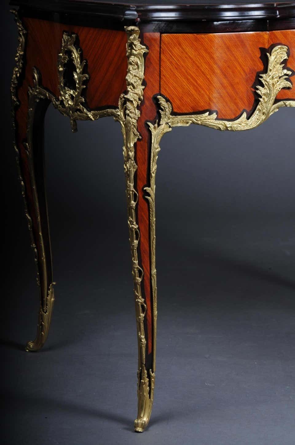 photo furniture 20th Century Louis XV Style French Bureau Plat Or Desk After Francois Linke