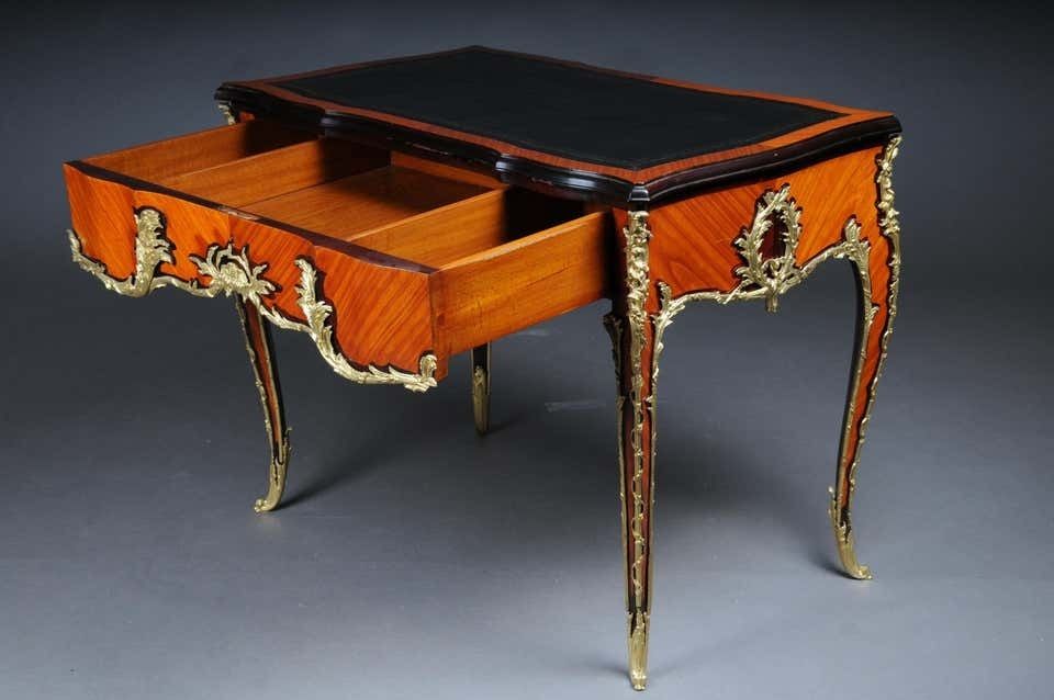Furniture 20th Century Louis XV Style French Bureau Plat Or Desk After Francois Linke photo