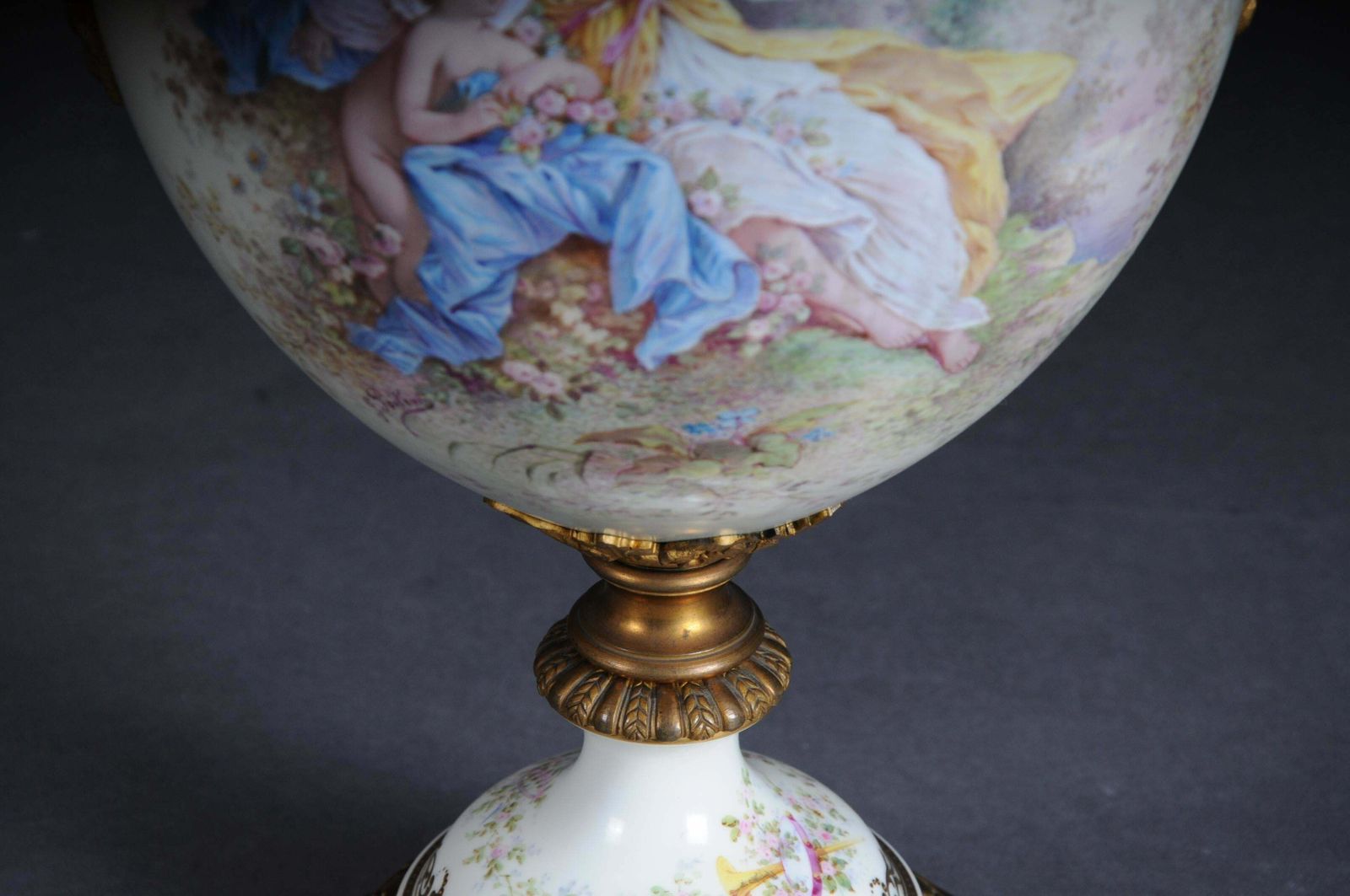 photo for sale 19th Century Monumental Sèvres Pomp Vase With Bronze Mounting