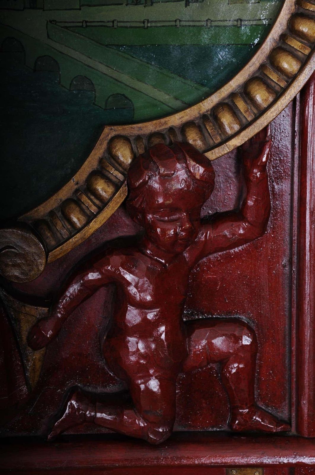 photo buy 19th Century Exceptional Solitare Wall Decoration / Wall Covering With Painting