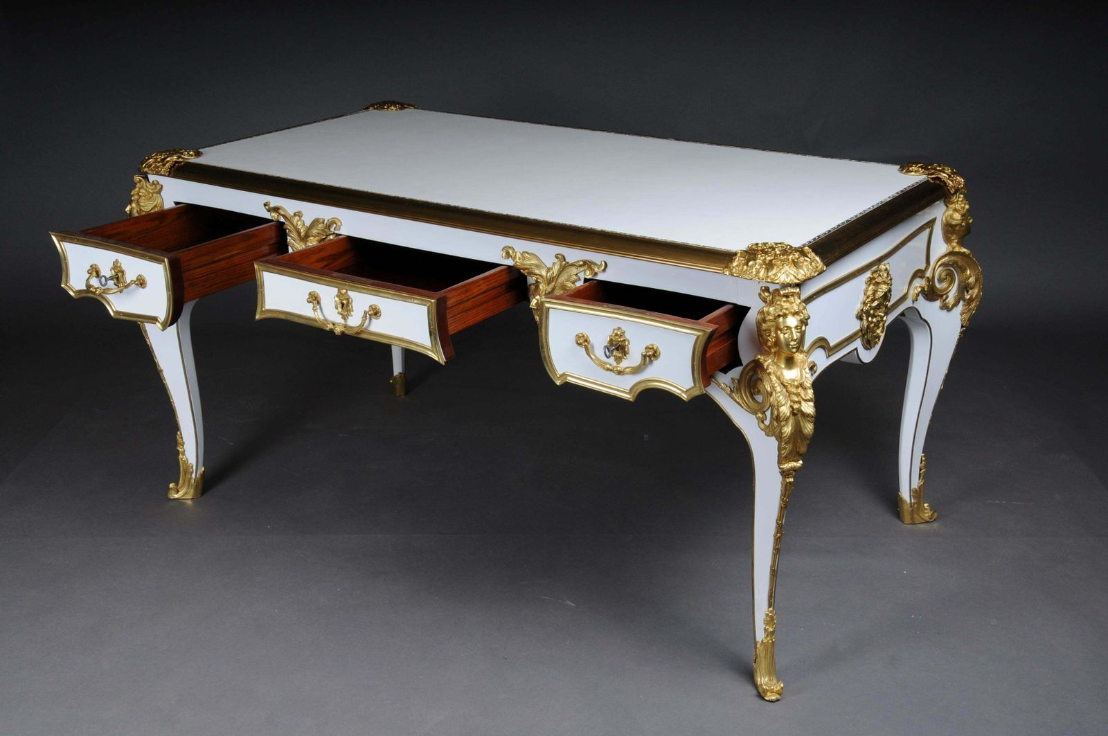 photo furniture 20th Century Bureau Plat Or Desk By The Model Of Andre Charles Boulle