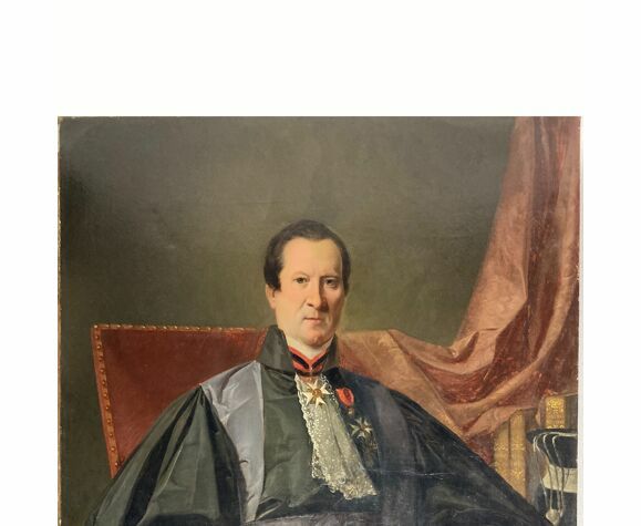 19th Century Large French Portrait Signed P. Le Chevalier photo for sale
